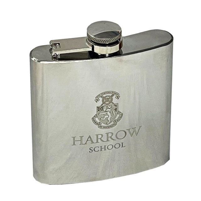 Harrow School 6oz Stainless Steel Hip Flask