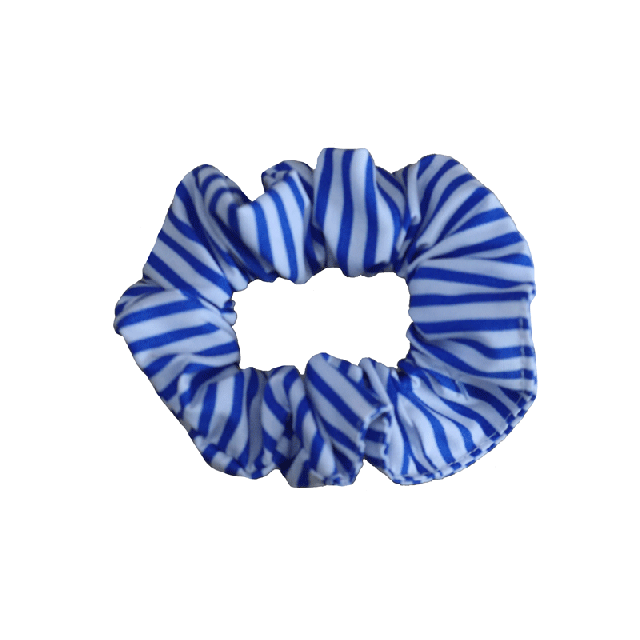 Royal/White Stripe Summer Scrunchie