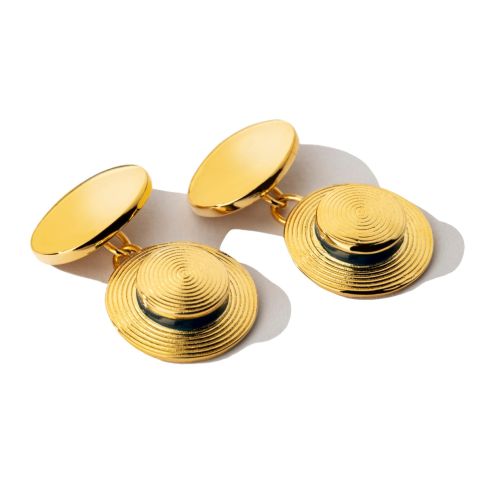 Harrow School Gold Hat Cufflinks