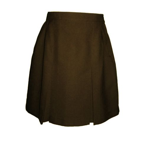 Brown Front Pleat School Skirt - Girls School Skirts